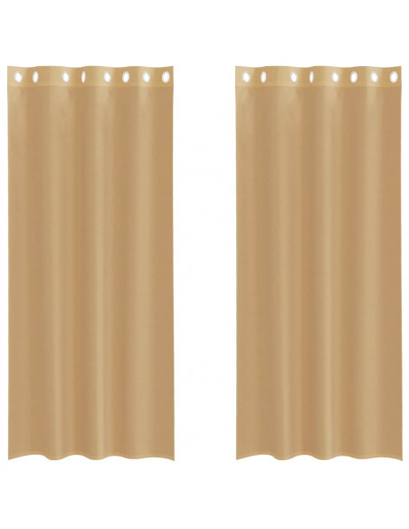 Tende in Voile con Occhielli 2 pz Sabbia