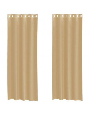 Tende in Voile con Occhielli 2 pz Sabbia