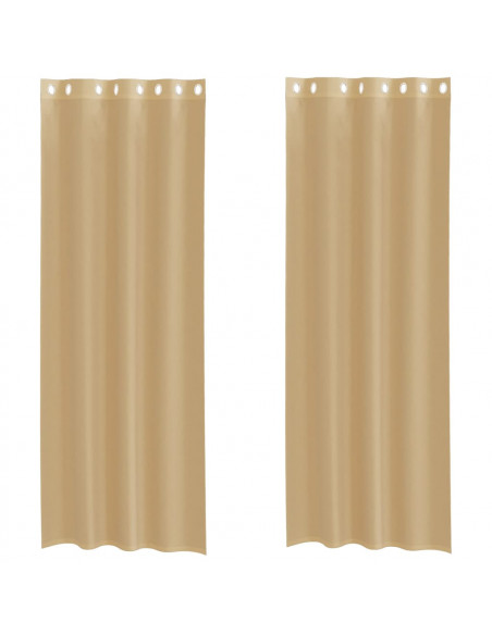 Tende in Voile con Occhielli 2 pz Sabbia