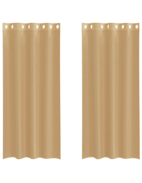 Tende in Voile con Occhielli 2 pz Sabbia