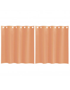 Tende in Voile con Occhielli 2 pz Terracotta 2