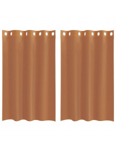 Tende in Voile con Occhielli 2 pz Terracotta 2