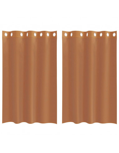 Tende in Voile con Occhielli 2 pz Terracotta