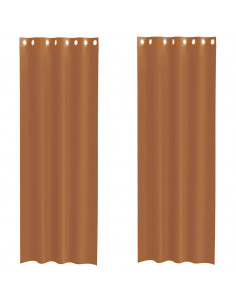 Tende in Voile con Occhielli 2 pz Terracotta 2