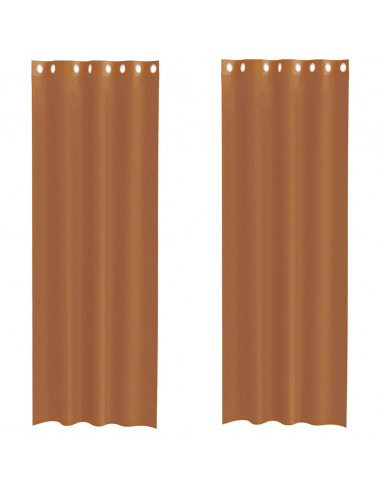 Tende in Voile con Occhielli 2 pz Terracotta
