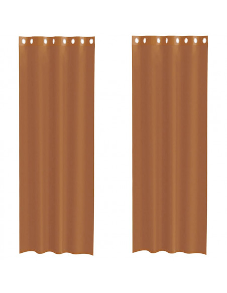 Tende in Voile con Occhielli 2 pz Terracotta