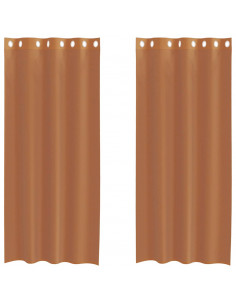 Tende in Voile con Occhielli 2 pz Terracotta 2