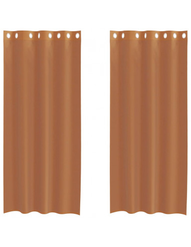 Tende in Voile con Occhielli 2 pz Terracotta