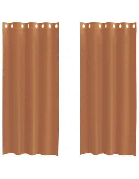 Tende in Voile con Occhielli 2 pz Terracotta