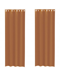 Tende in Voile con Occhielli 2 pz Terracotta 2