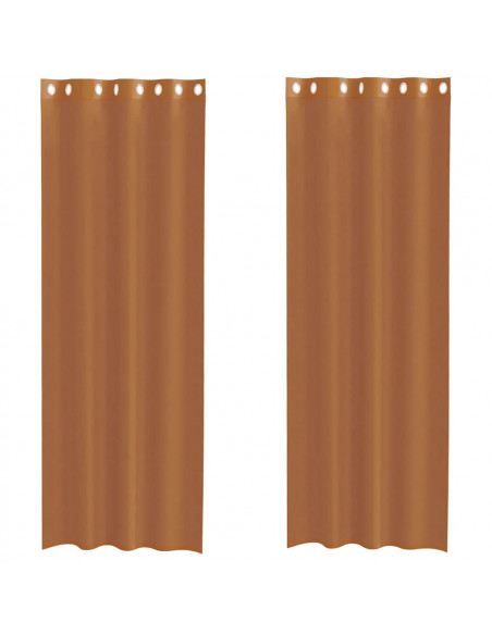 Tende in Voile con Occhielli 2 pz Terracotta