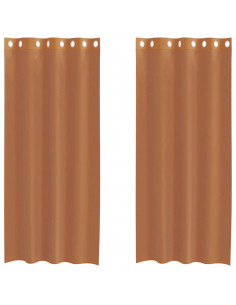 Tende in Voile con Occhielli 2 pz Terracotta 2