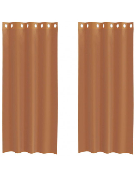 Tende in Voile con Occhielli 2 pz Terracotta