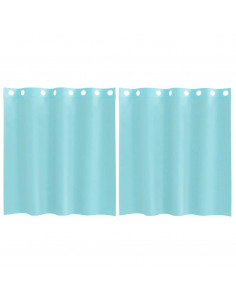 Tende in Voile con Occhielli 2 pz Turchese 2