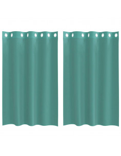 Tende in Voile con Occhielli 2 pz Turchese 2