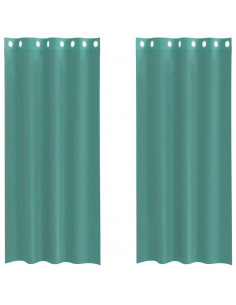 Tende in Voile con Occhielli 2 pz Turchese 2