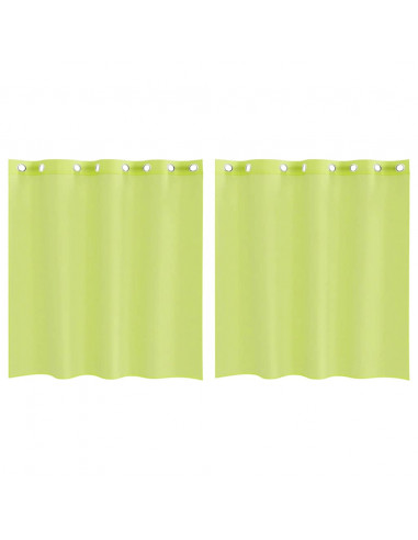 Tende in Voile con Occhielli 2 pz Verde Mela 140x140 cm