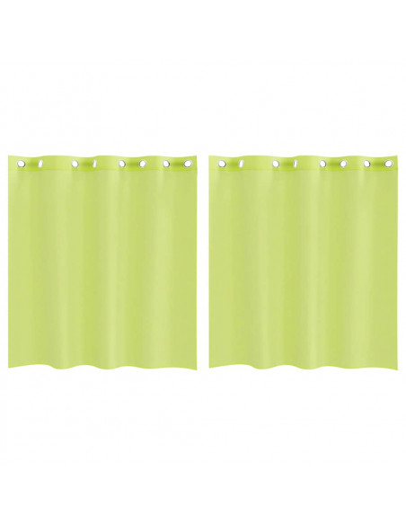 Tende in Voile con Occhielli 2 pz Verde Mela 140x140 cm