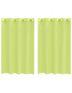 Tende in Voile con Occhielli 2 pz Verde Mela 140x175 cm 2