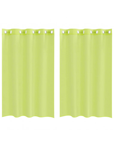 Tende in Voile con Occhielli 2 pz Verde Mela 140x175 cm