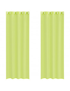 Tende in Voile con Occhielli 2 pz Verde Mela 140x300 cm 2