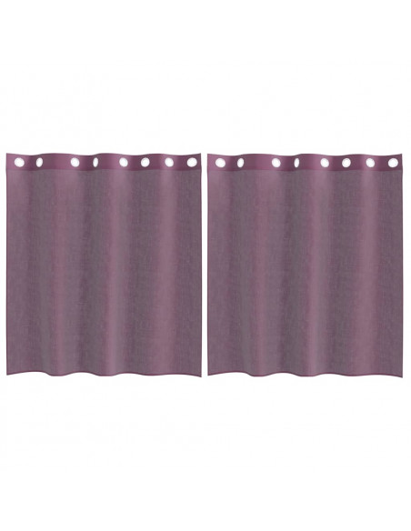 Tende in Voile con Occhielli 2 pz Viola 140x140 cm