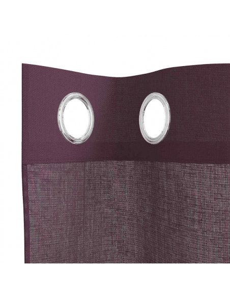 Tende in Voile con Occhielli 2 pz Viola 140x140 cm