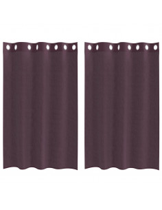 Tende in Voile con Occhielli 2 pz Viola 140x175 cm 2