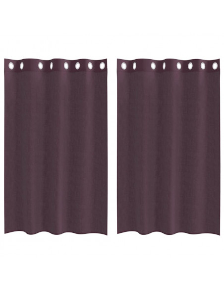 Tende in Voile con Occhielli 2 pz Viola 140x175 cm