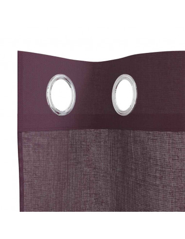 Tende in Voile con Occhielli 2 pz Viola 140x175 cm