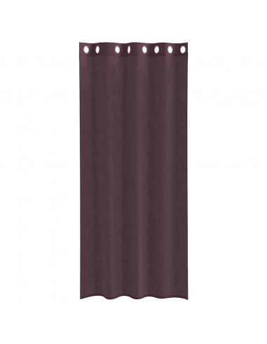 Tende in Voile con Occhielli 2 pz Viola 140x245 cm