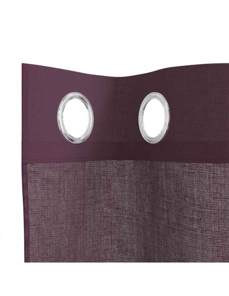 Tende in Voile con Occhielli 2 pz Viola 140x245 cm