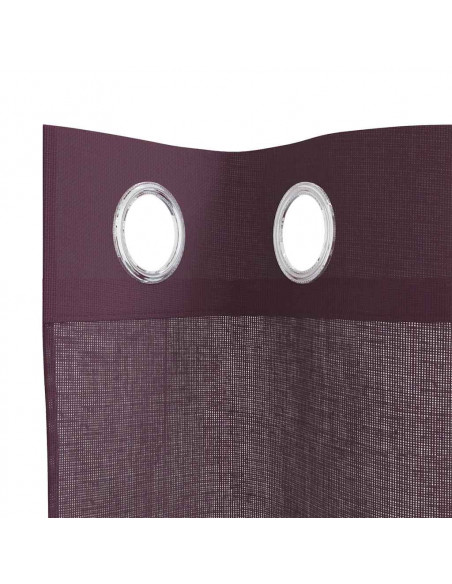 Tende in Voile con Occhielli 2 pz Viola 140x260 cm