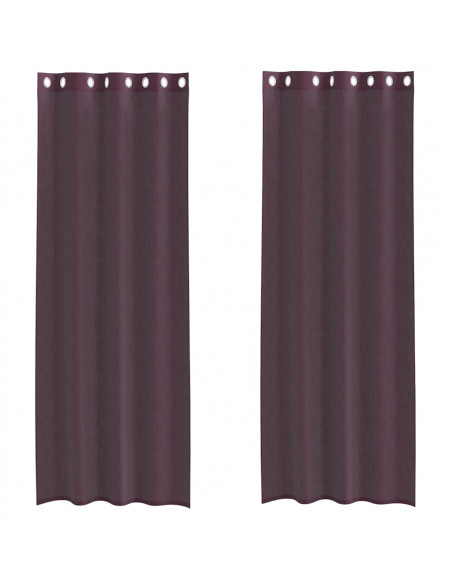 Tende in Voile con Occhielli 2 pz Viola 140x300 cm