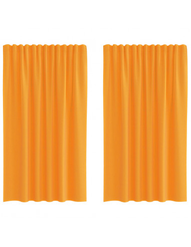 Tende in Voile con Passanti 2 pz Arancio 140x140 cm