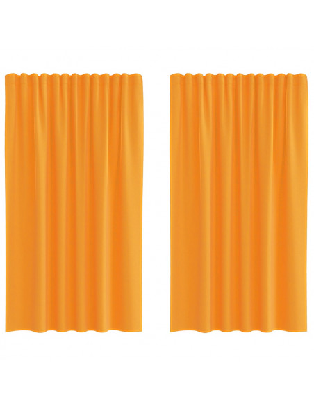 Tende in Voile con Passanti 2 pz Arancio 140x140 cm