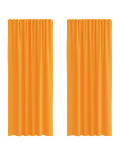 Tende in Voile con Passanti 2 pz Arancio 140x225 cm 2