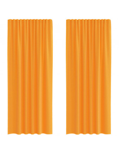 Tende in Voile con Passanti 2 pz Arancio 140x225 cm