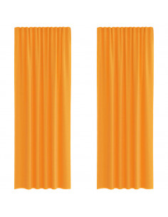 Tende in Voile con Passanti 2 pz Arancio 140x260 cm 2