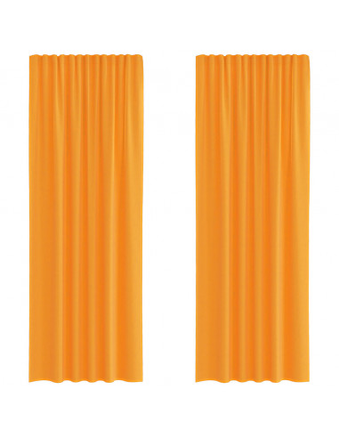 Tende in Voile con Passanti 2 pz Arancio 140x260 cm