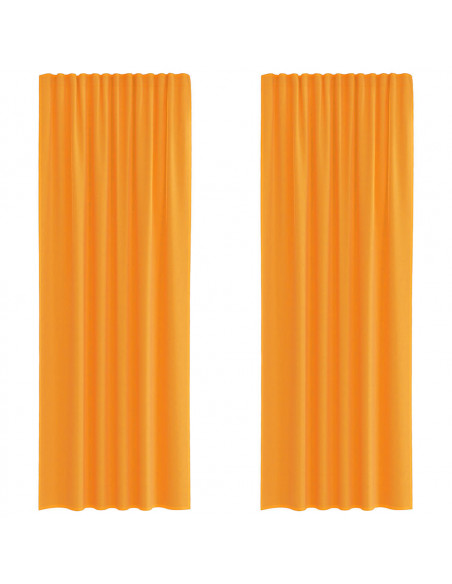 Tende in Voile con Passanti 2 pz Arancio 140x260 cm