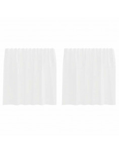 Tende in Voile con Passanti 2 pz Bianco 140x140 cm 2