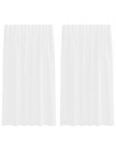 Tende in Voile con Passanti 2 pz Bianco 140x175 cm 2