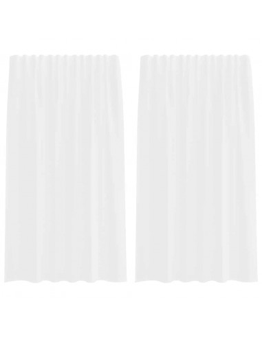 Tende in Voile con Passanti 2 pz Bianco 140x175 cm