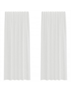 Tende in Voile con Passanti 2 pz Bianco 140x225 cm 2