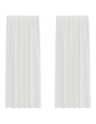 Tende in Voile con Passanti 2 pz Bianco 140x225 cm