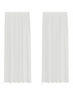 Tende in Voile con Passanti 2 pz Bianco 140x245 cm 2
