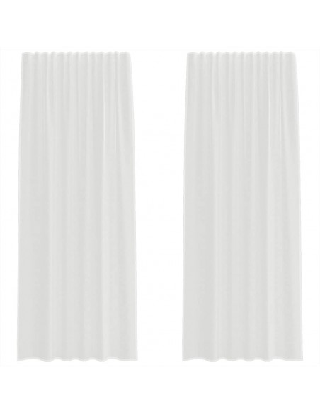 Tende in Voile con Passanti 2 pz Bianco 140x245 cm