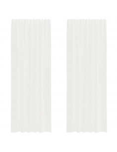 Tende in Voile con Passanti 2 pz Bianco 140x260 cm 2