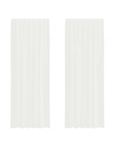 Tende in Voile con Passanti 2 pz Bianco 140x260 cm